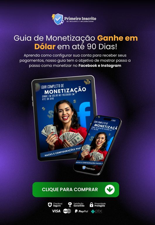 Configurar conta de recebimento em dólar no facebook